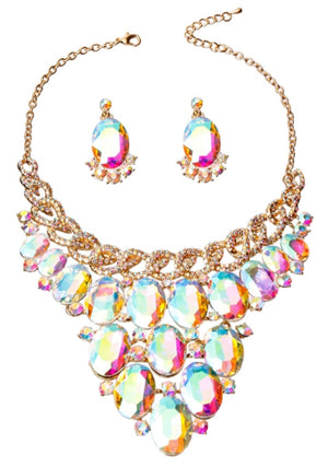 Crystal Bib Necklace Set