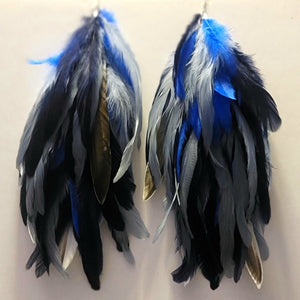 Multicolored Feather Earrings