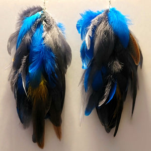 Multicolored Feather Earrings