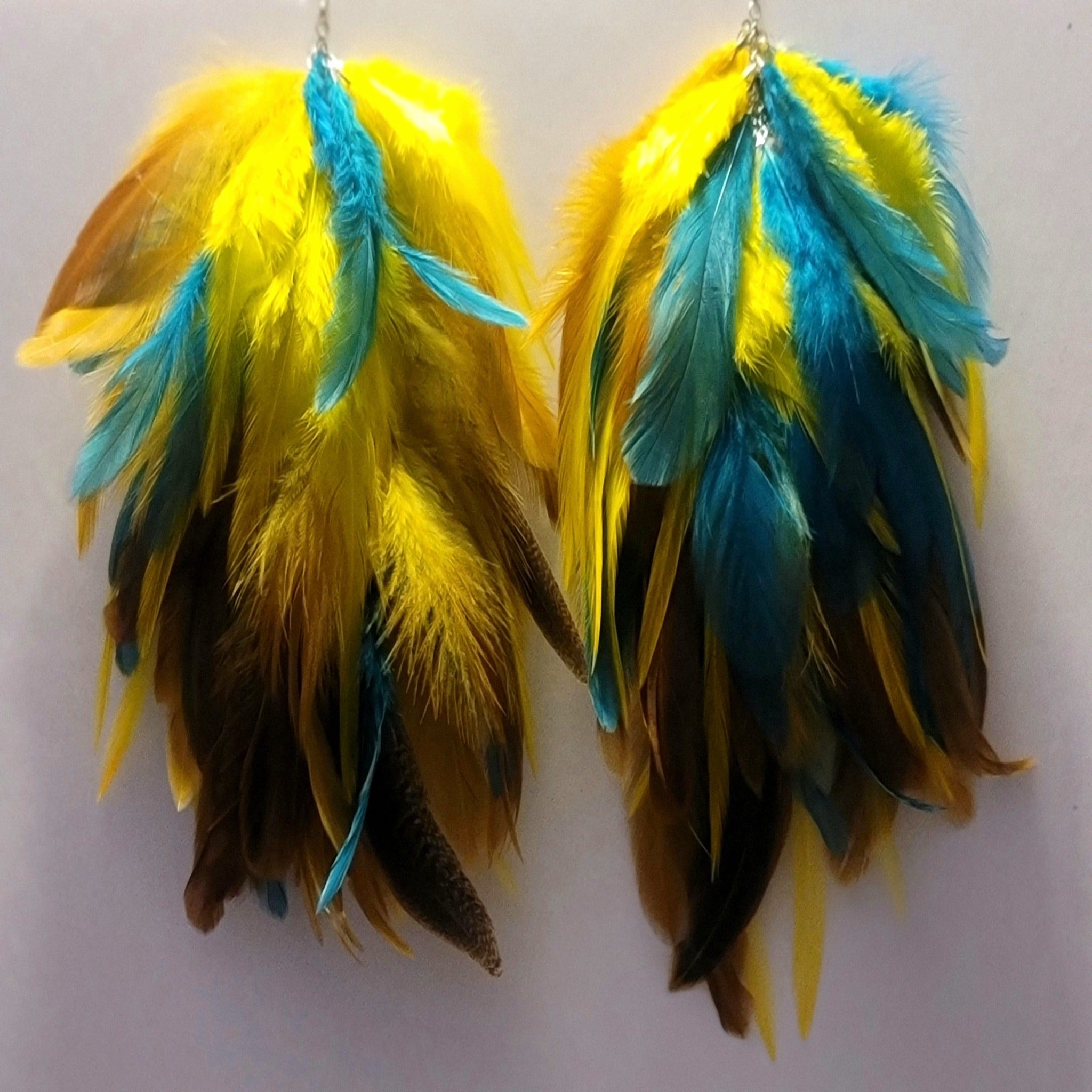 Multicolored Feather Earrings