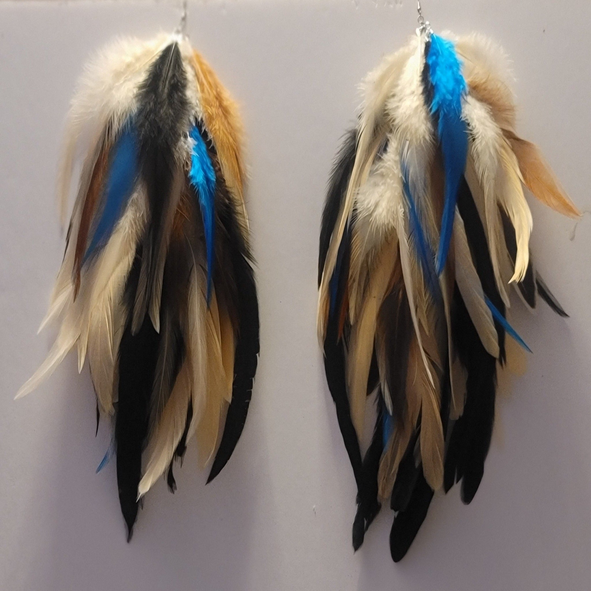 Multicolored Feather Earrings