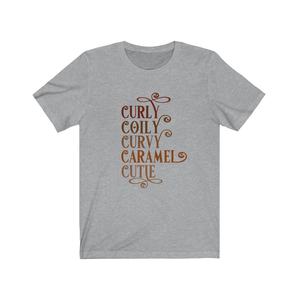 Curly Coily Curvy Caramel Cutie Jersey Short Sleeve Tee