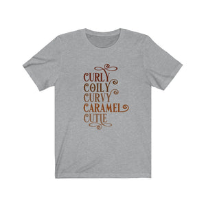 Curly Coily Curvy Caramel Cutie Jersey Short Sleeve Tee