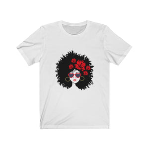 Sistah with Flowers in Her Hair Jersey Short Sleeve Tee