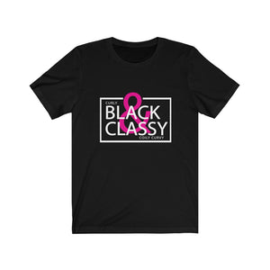 White Letter Black & Classy Jersey Short Sleeve Tee