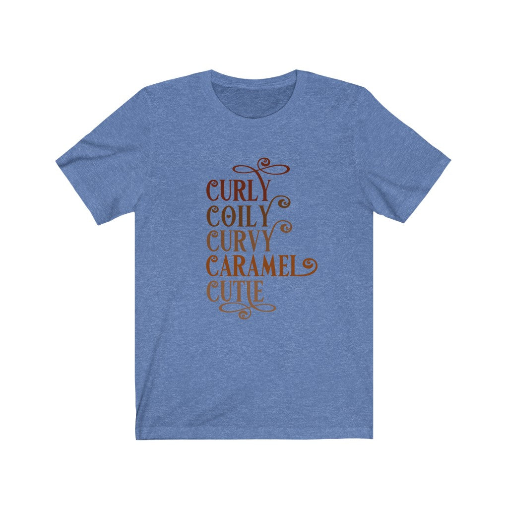 Curly Coily Curvy Caramel Cutie Jersey Short Sleeve Tee