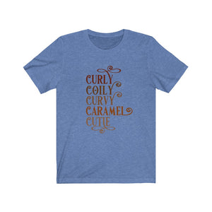 Curly Coily Curvy Caramel Cutie Jersey Short Sleeve Tee