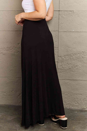 Full Size Flare Maxi Skirt in Black