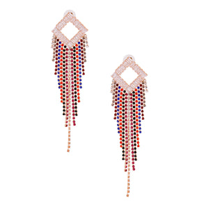 Diamond Fringe Rhinestone Earrings