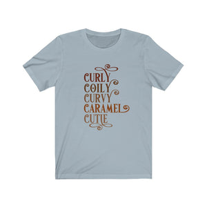 Curly Coily Curvy Caramel Cutie Jersey Short Sleeve Tee