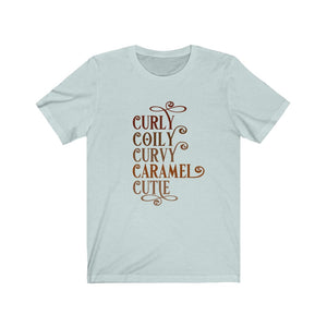 Curly Coily Curvy Caramel Cutie Jersey Short Sleeve Tee