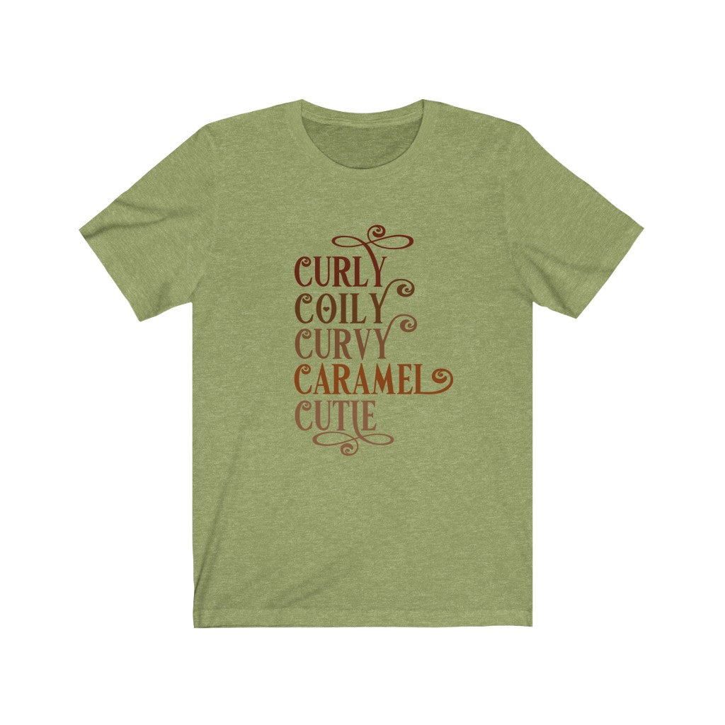 Curly Coily Curvy Caramel Cutie Jersey Short Sleeve Tee