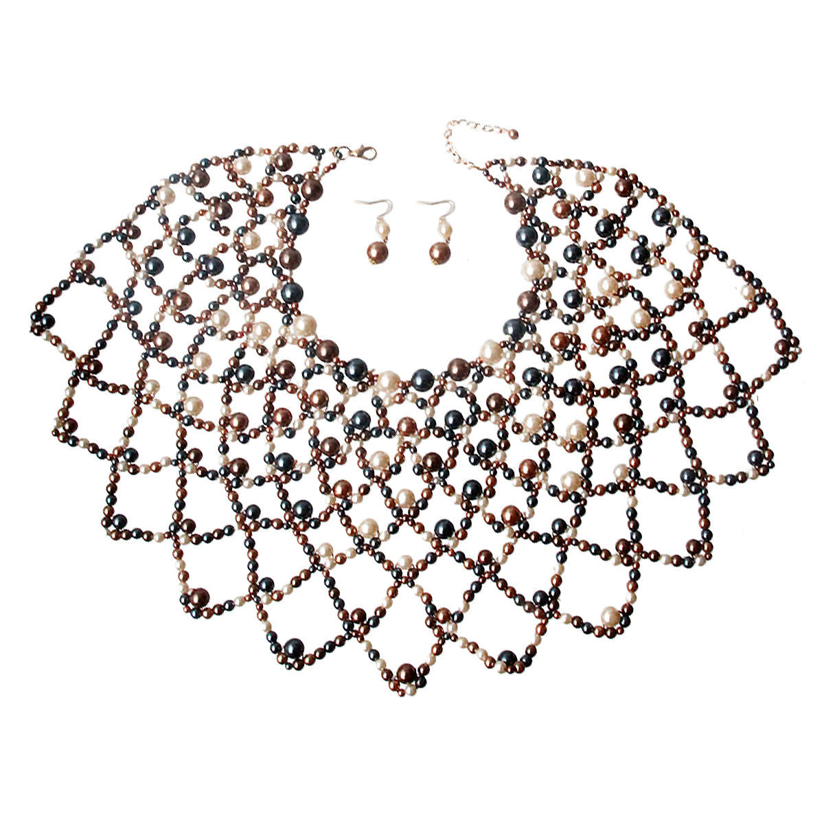 Gold Mixed Pearl Choker Cape