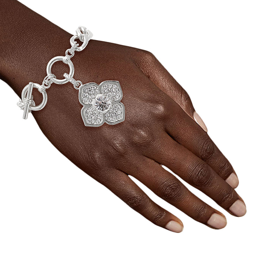 Silver Shine: Flower Bracelet