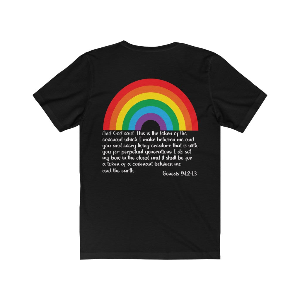 Rainbow Unisex Jersey Black Short Sleeve Tee