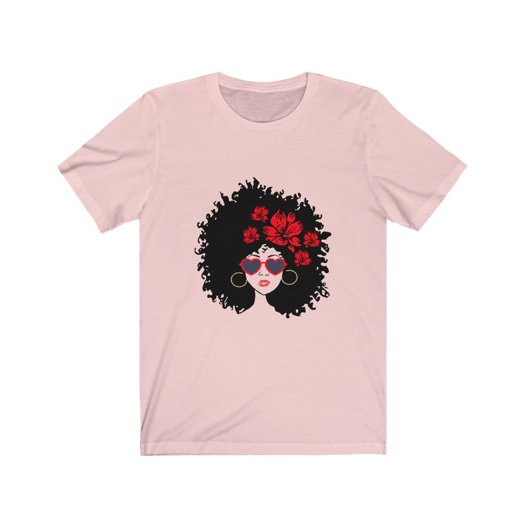 Sistah with Flowers in Her Hair Jersey Short Sleeve Tee