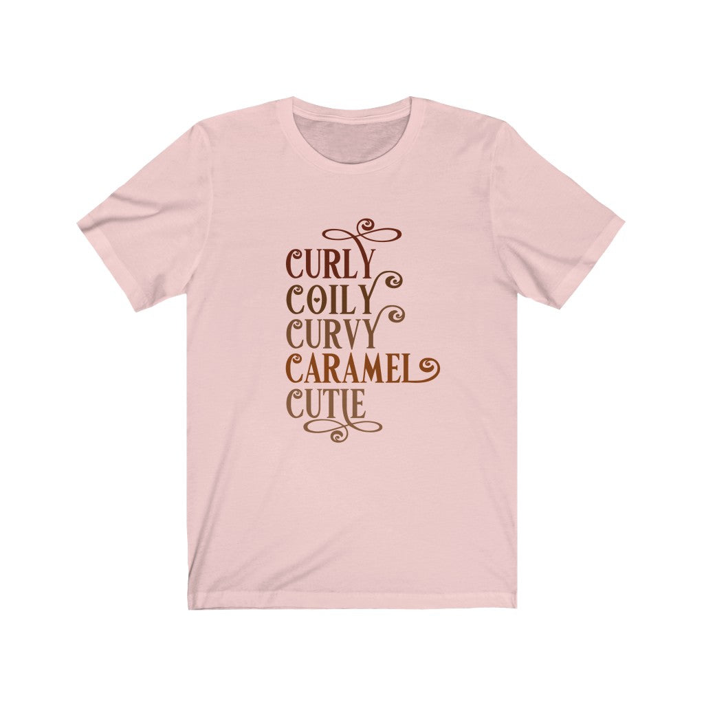 Curly Coily Curvy Caramel Cutie Jersey Short Sleeve Tee