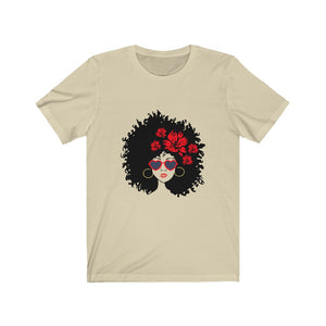 Sistah with Flowers in Her Hair Jersey Short Sleeve Tee