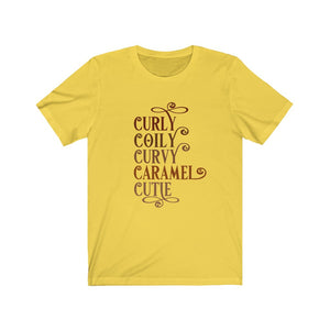 Curly Coily Curvy Caramel Cutie Jersey Short Sleeve Tee