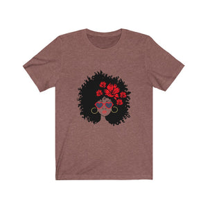 Sistah with Flowers in Her Hair Jersey Short Sleeve Tee