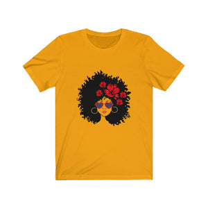 Sistah with Flowers in Her Hair Jersey Short Sleeve Tee