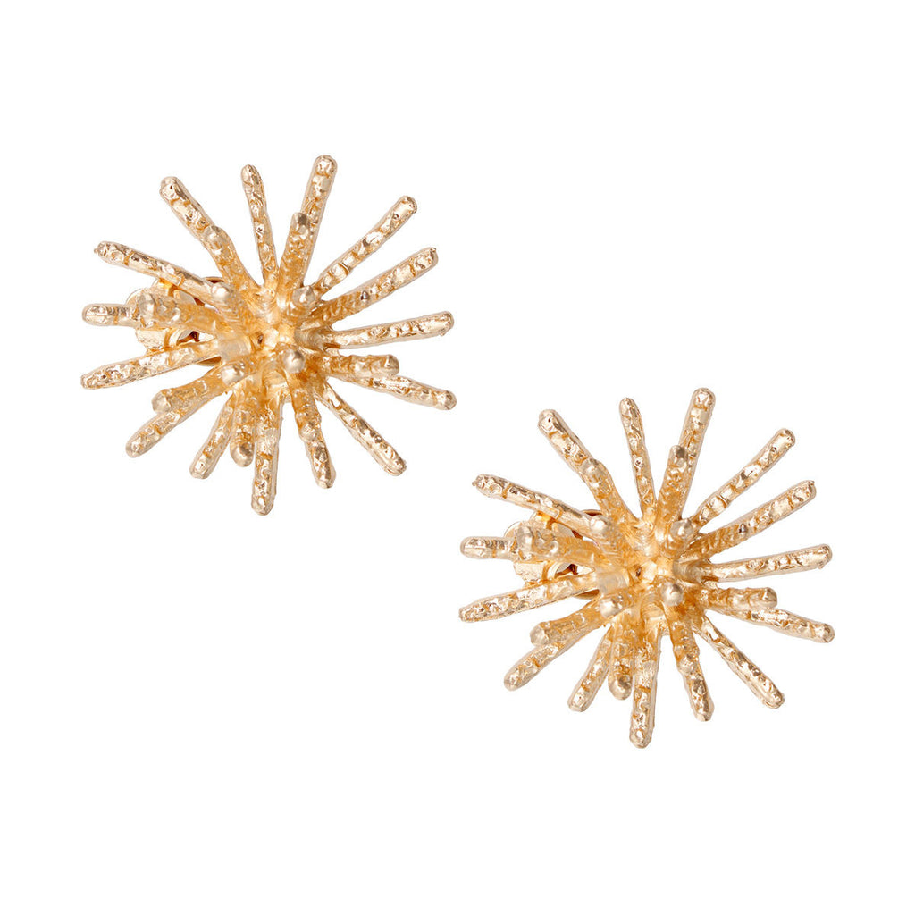 Clip On Gold Medium Spike Earrings for Women