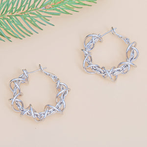 Wired Hoop White Gold 14k Dipped Earring for Women