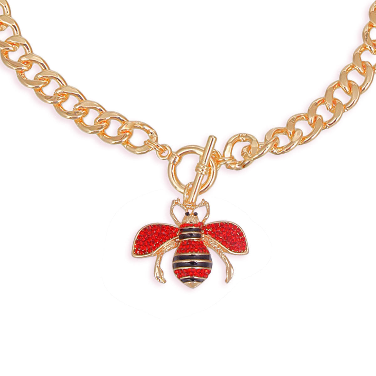 Red Red Bee Toggle Necklace