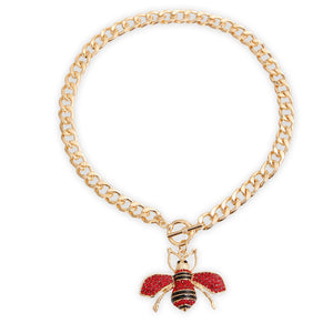 Red Red Bee Toggle Necklace