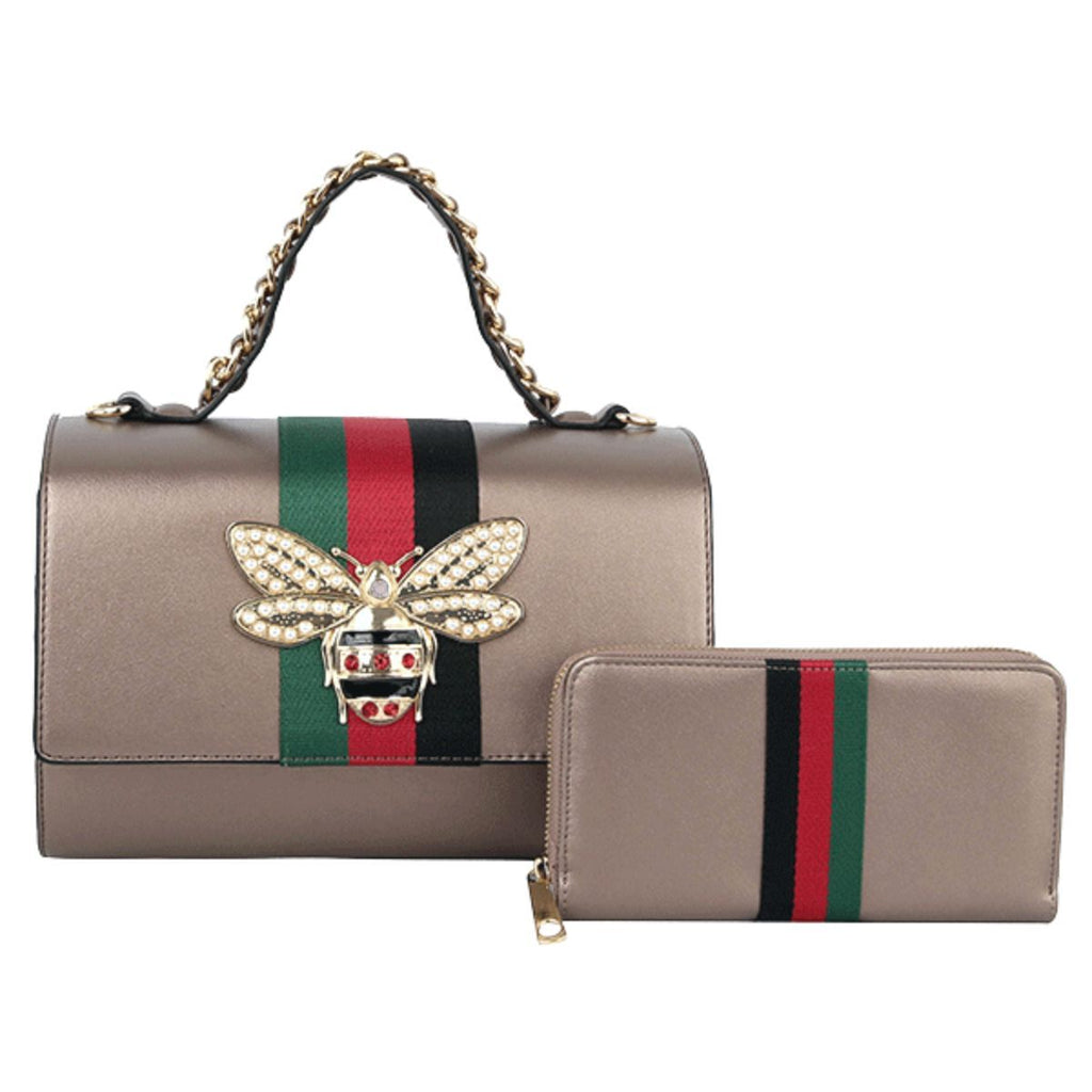 Silver Stunner: Boxy Satchel Set