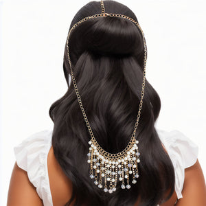 Gold and Cream Pearl Head Chain